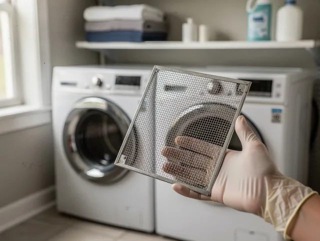 Newark Dryer Vent Cleaning specialist performing detailed lint trap cleaning service in Newark
